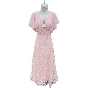 NWT BXZ chiffon and lace gown